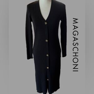 MAGASCHONI Black Ribbed Bodycon Dress, NEW